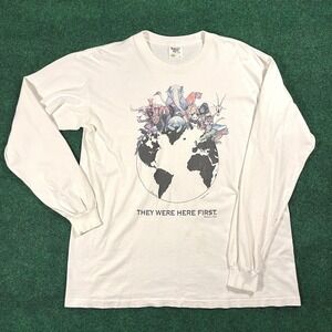 1990s Human-i-Tees Animal Earth Long Sleeve Shirt Tennessee River Gold XL